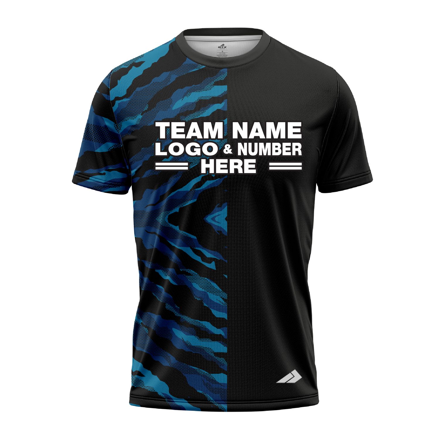 Custom Fully Sublimated Half Tie Dye Pattern Blue Performance Jersey 3939