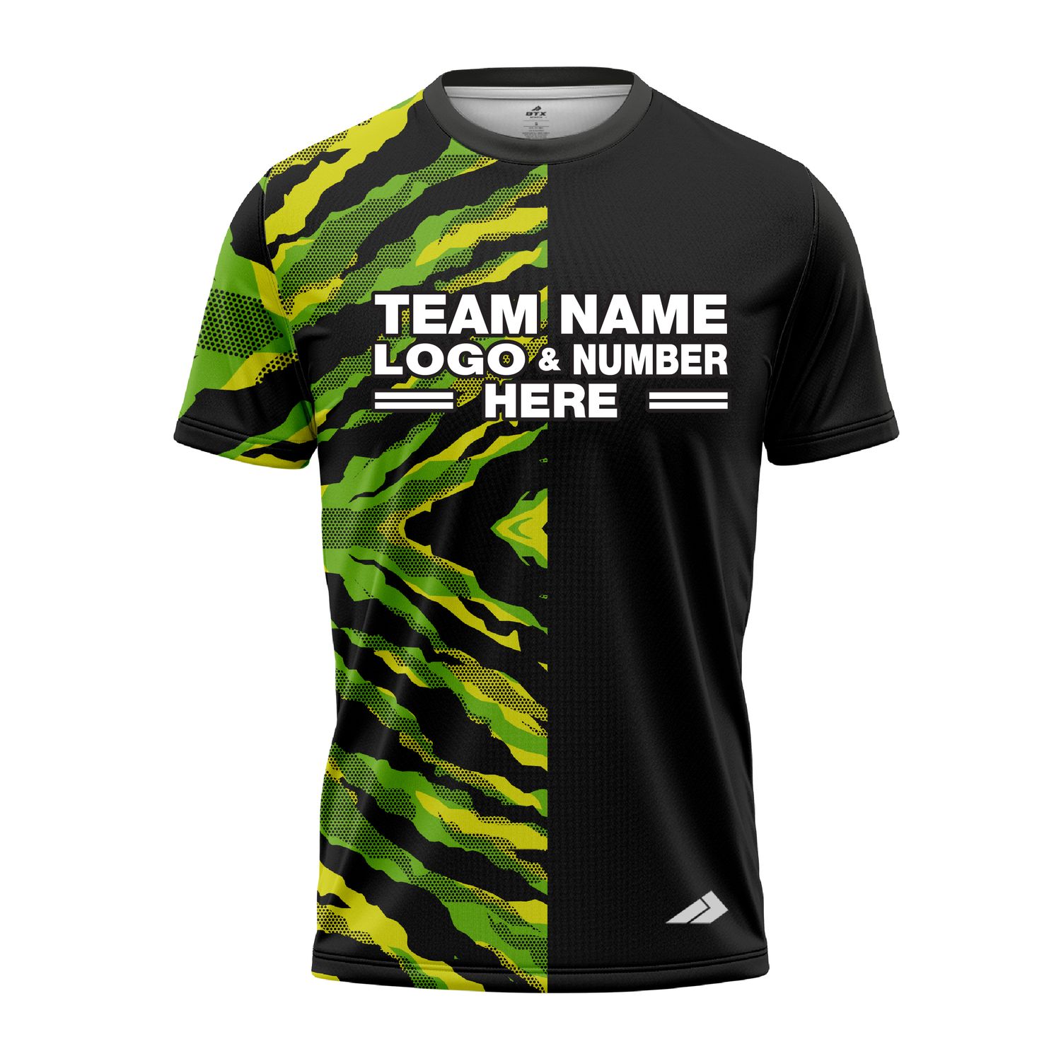 Custom Fully Sublimated Half Tie Dye Pattern Green Performance Jersey 3946