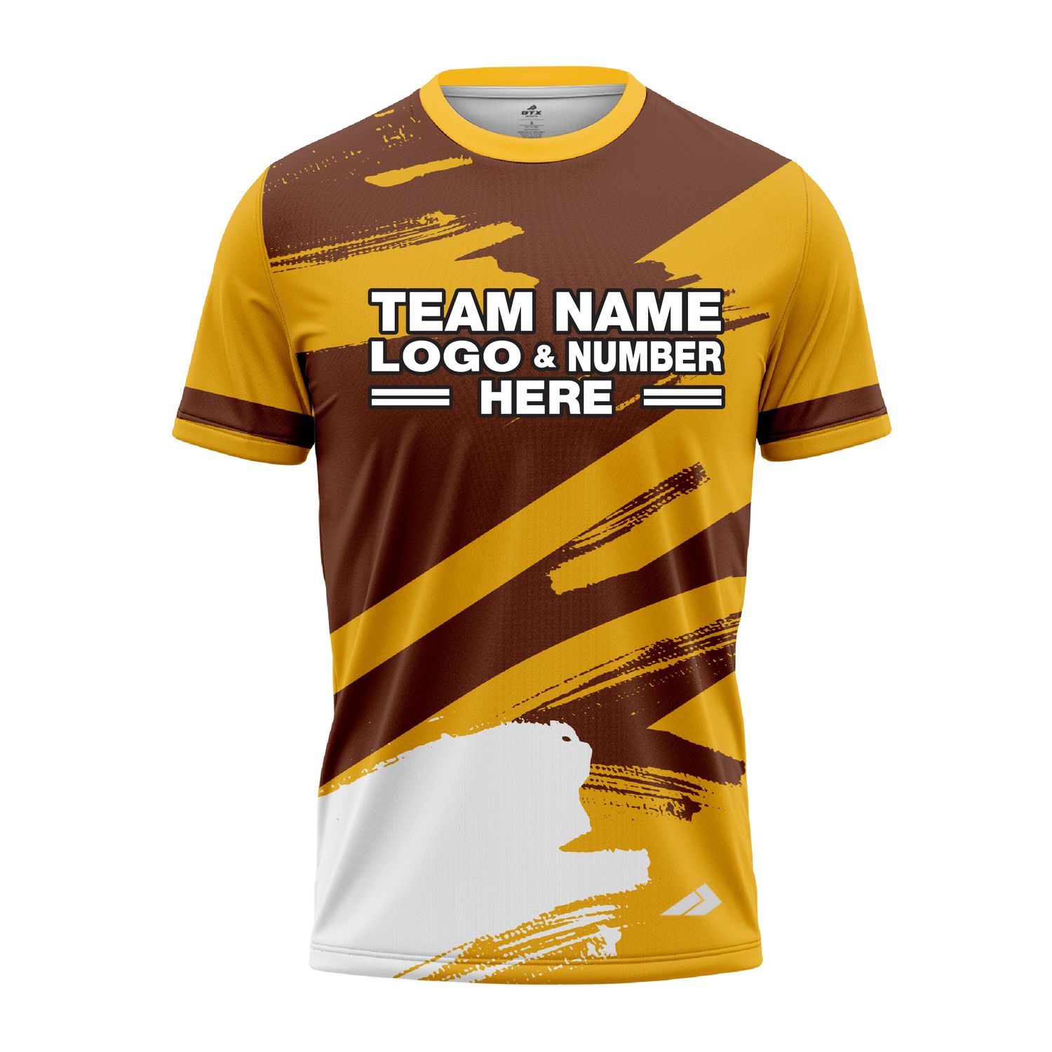 Custom Fully Sublimated Paint Brush Tie Dye Pattern Brown Yellow Performance Jersey 3960