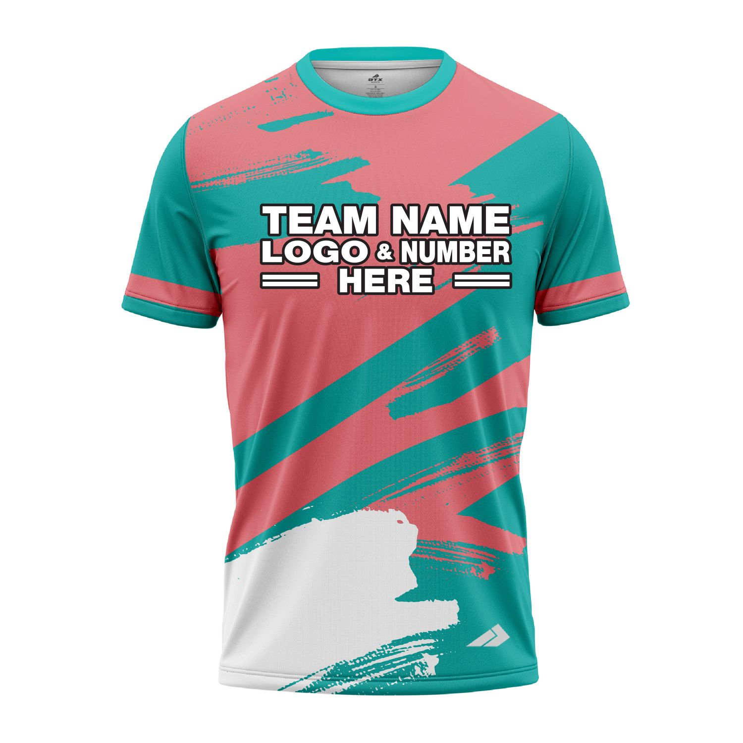 Custom Fully Sublimated Paint Brush Tie Dye Pattern Teal Pink Performance Jersey 3967