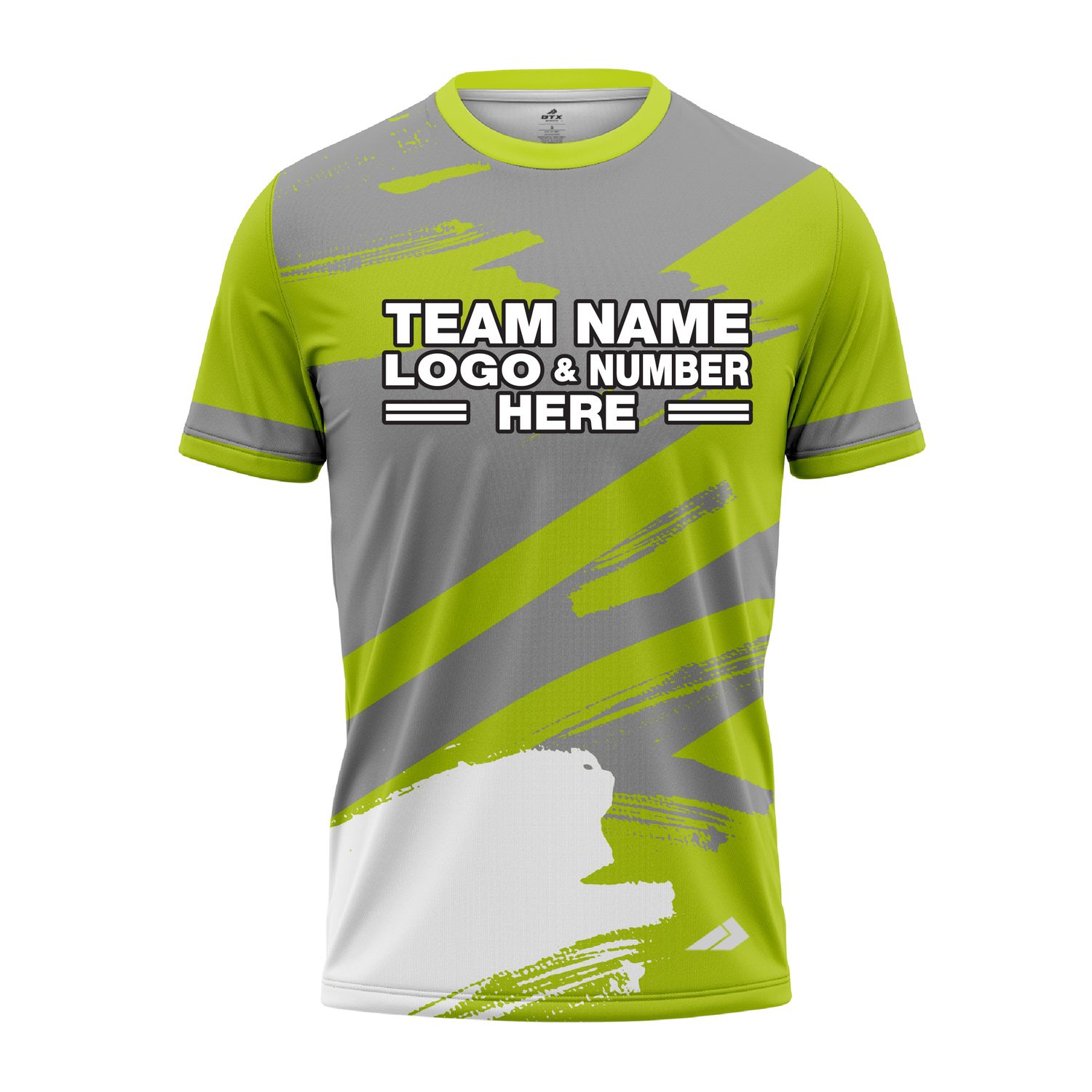 Custom Fully Sublimated Paint Brush Tie Dye Pattern Gray Green Performance Jersey 3974