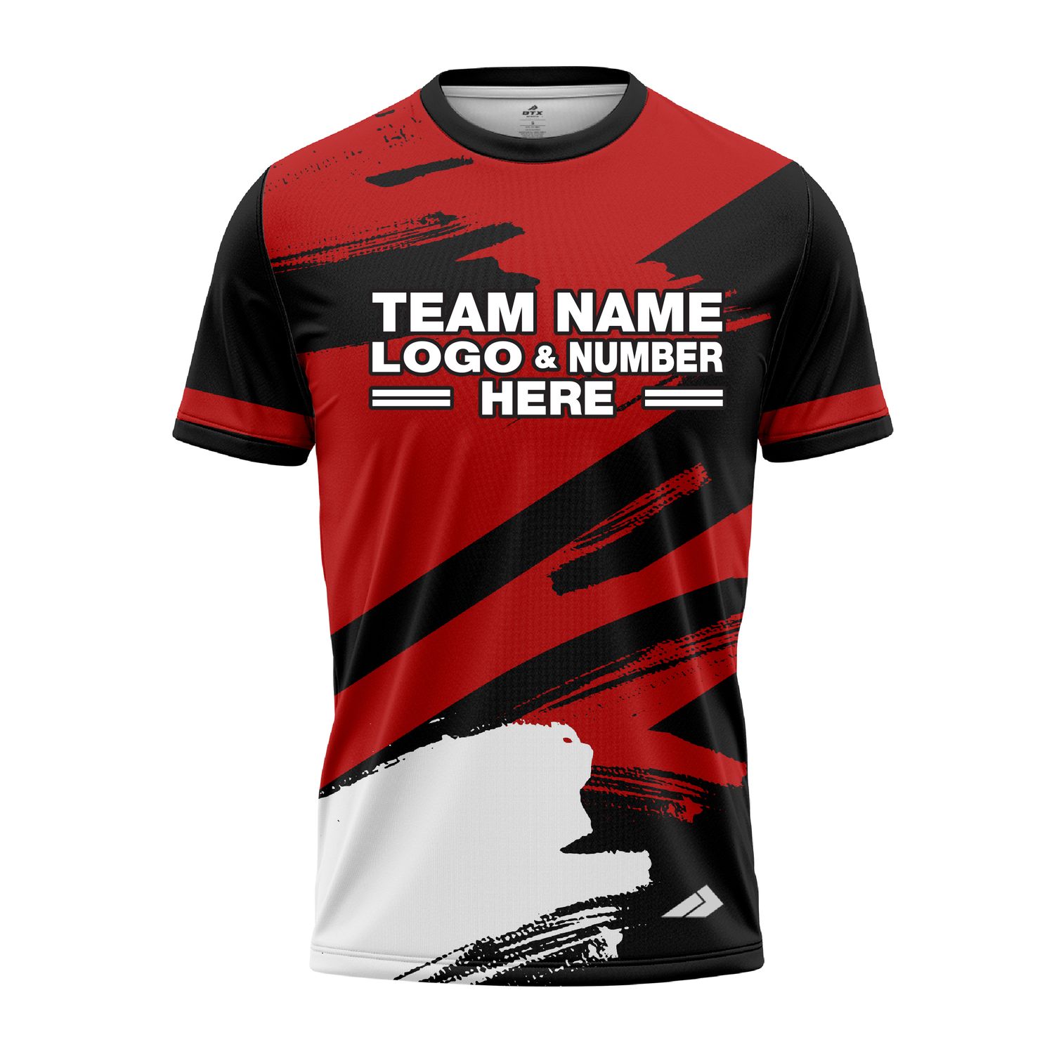 Custom Fully Sublimated Paint Brush Tie Dye Pattern Red Black Performance Jersey 3981
