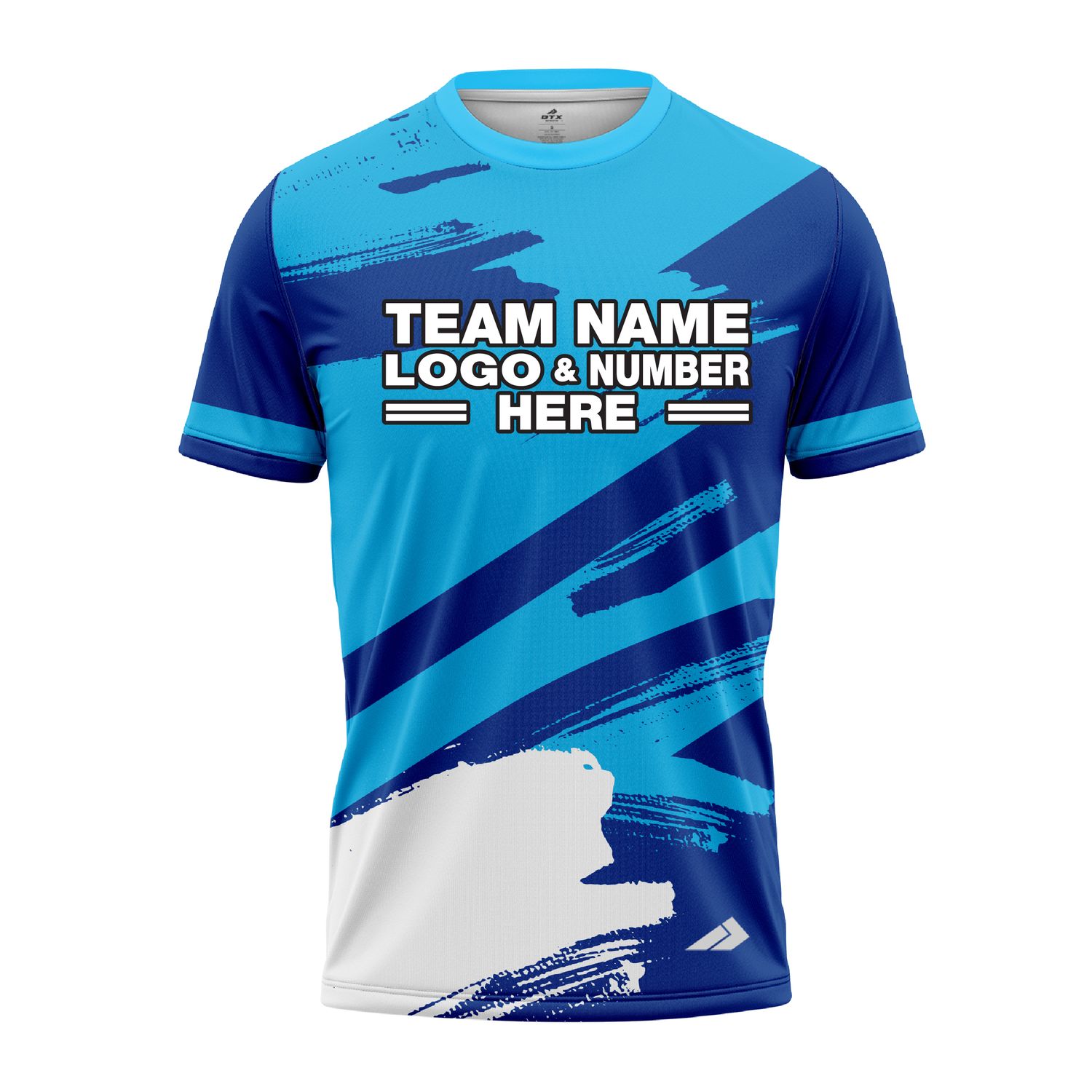 Custom Fully Sublimated Paint Brush Tie Dye Pattern Sky Blue Performance Jersey 3988