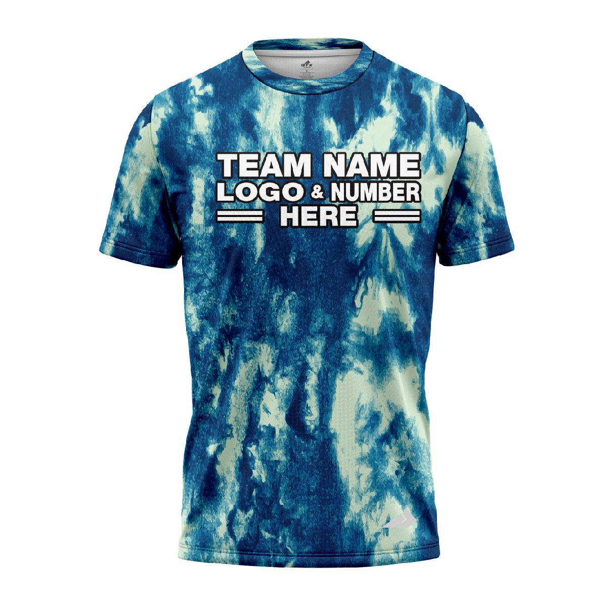 Custom Fully Sublimated Electric Blues Tie Dye Pattern Performance Jersey 4002