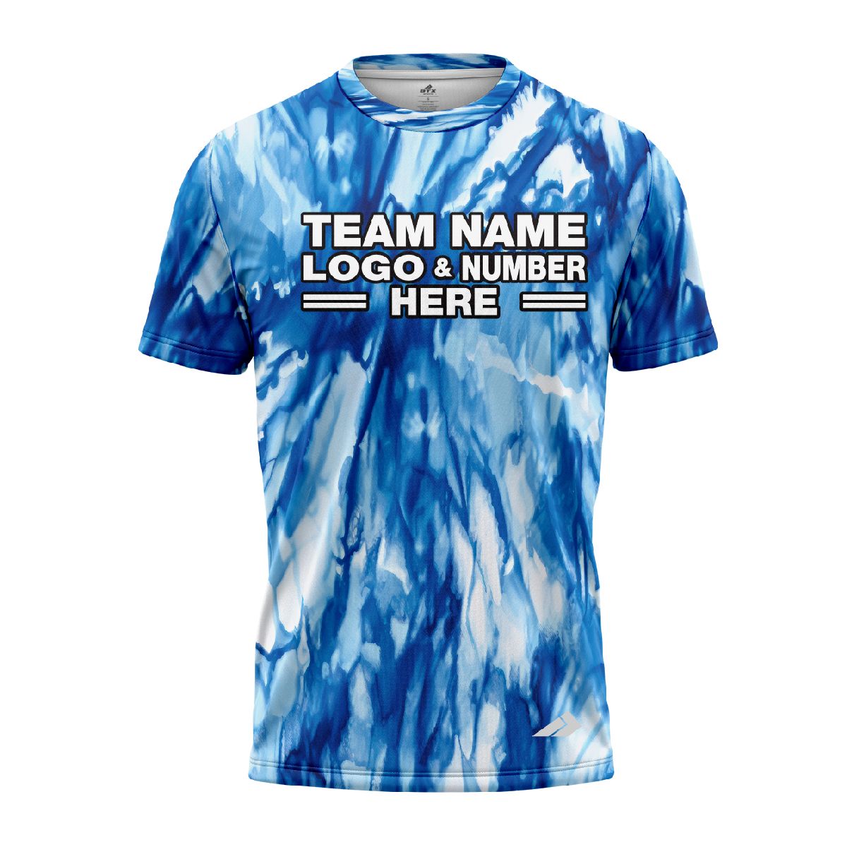 Custom Fully Sublimated Marine Tie Dye Pattern Blues Performance Jersey 4030