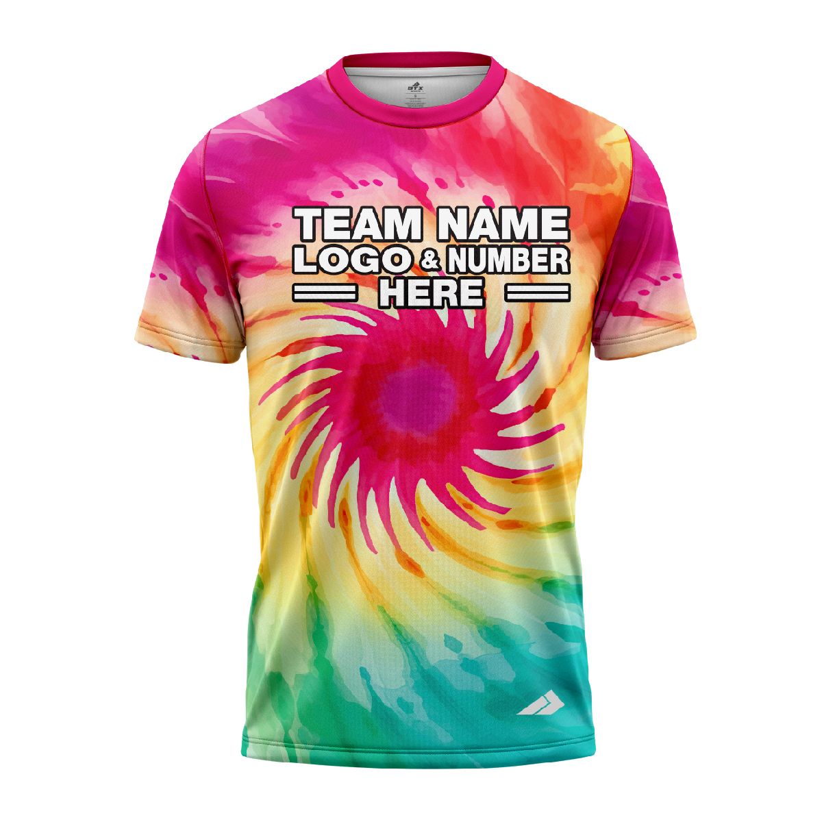 Custom Fully Sublimated Sunburst Strikers Tie Dye Pattern Multicolor Performance Jersey 4044