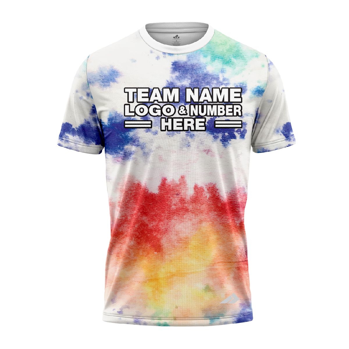Custom Fully Sublimated Solar Flare Tie Dye Pattern Multicolor Performance Jersey 4051