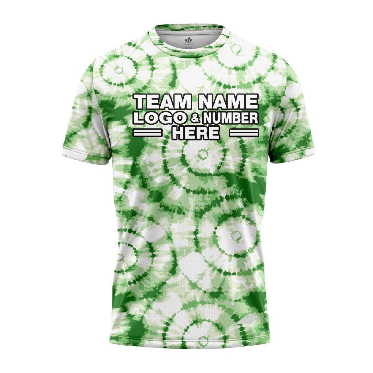 Custom Fully Sublimated Verdant Victory Tie Dye Pattern Green White Performance Jersey 4058
