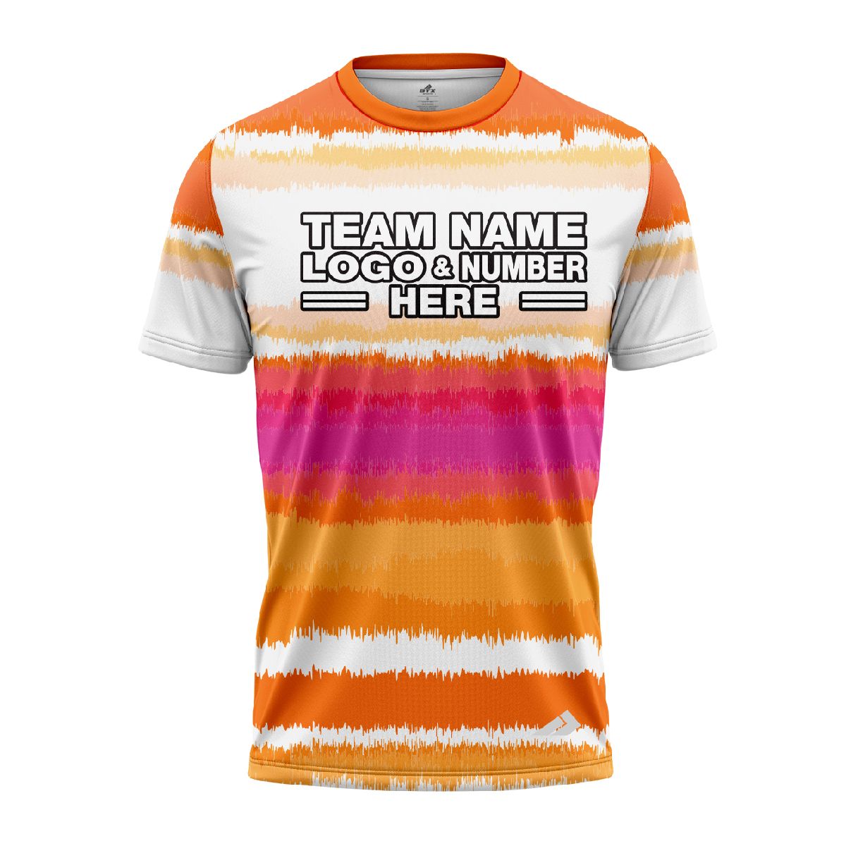 Custom Fully Sublimated Peachy Pioneers Tie Dye Pattern Orange Pink White Performance Jersey 4072