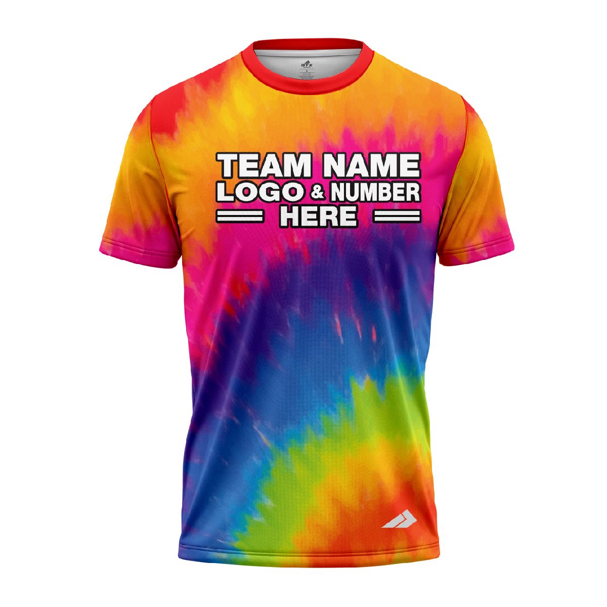 Custom Fully Sublimated Tropical Tornadoes Tie Dye Pattern Multicolor Performance Jersey 4079