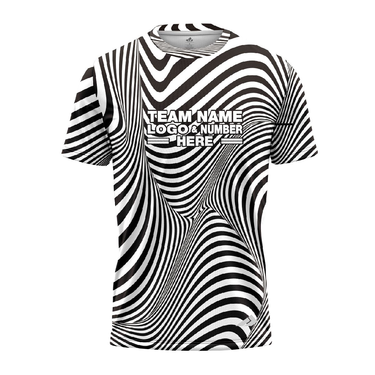 Custom Fully Sublimated Trippy Tie Dye Pattern Black White Performance Jersey 4142