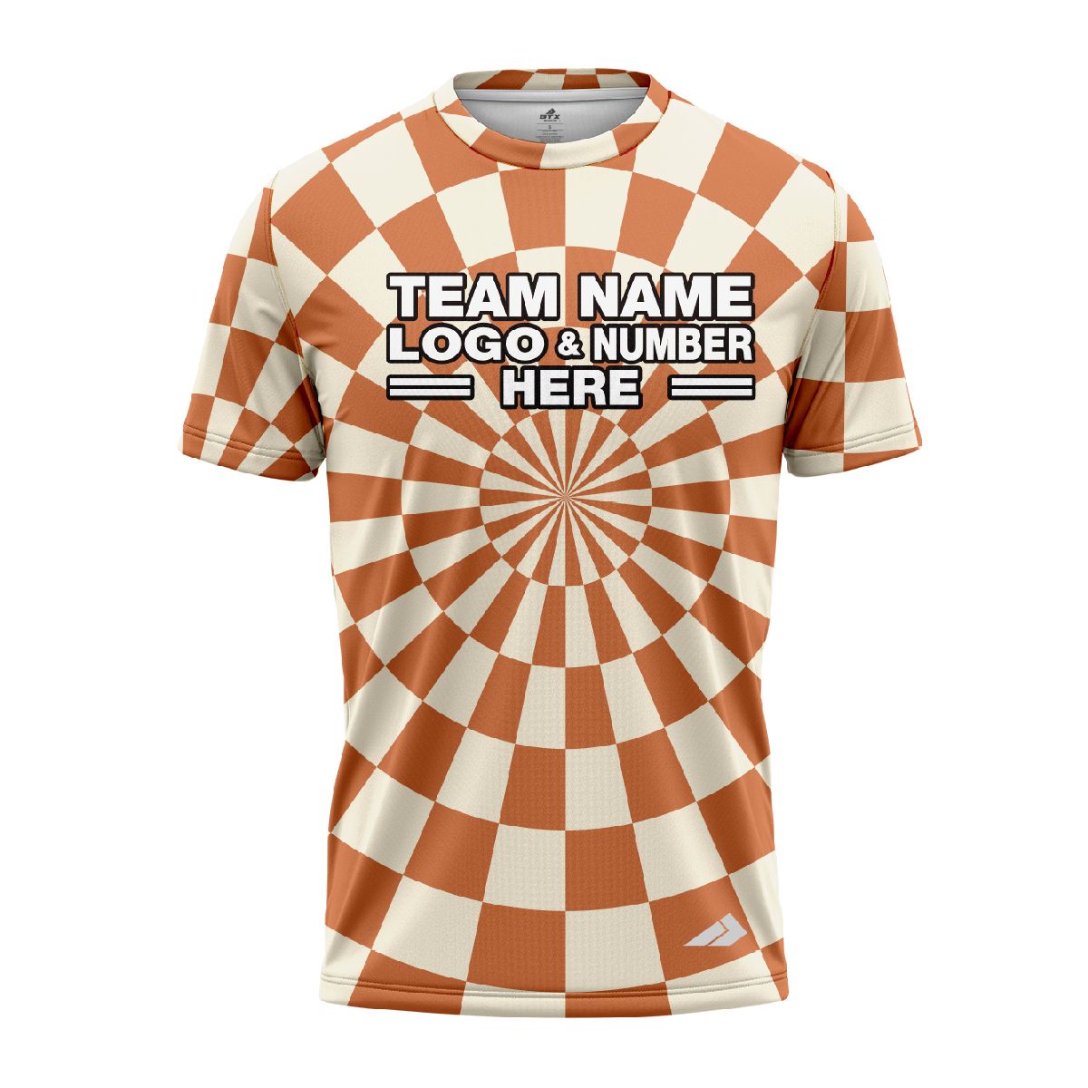 Custom Fully Sublimated Trippy Tie Dye Three Pattern Orange White Performance Jersey 4191
