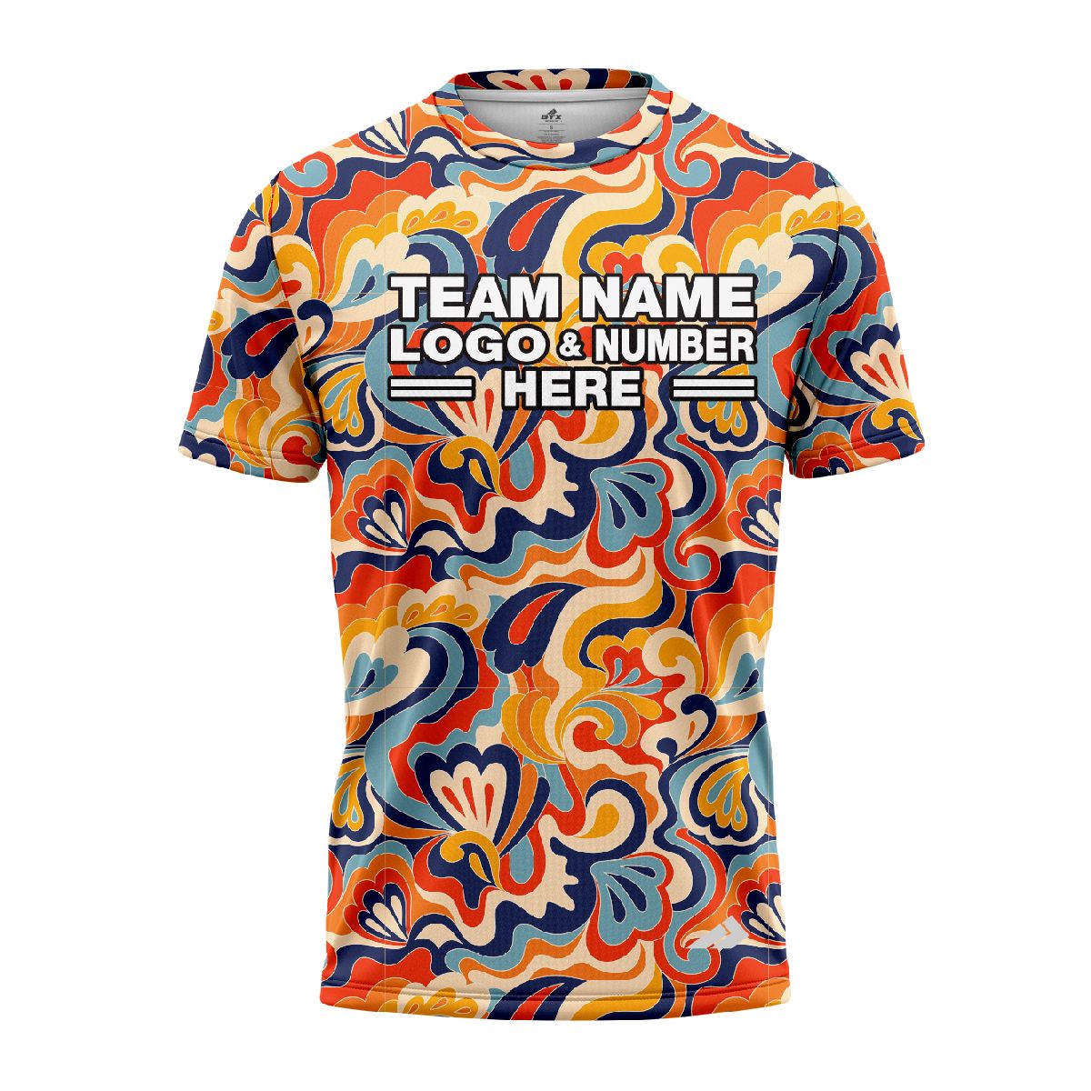 Custom Fully Sublimated Boho Floral Tie Dye Pattern Multicolor Performance Jersey 4233