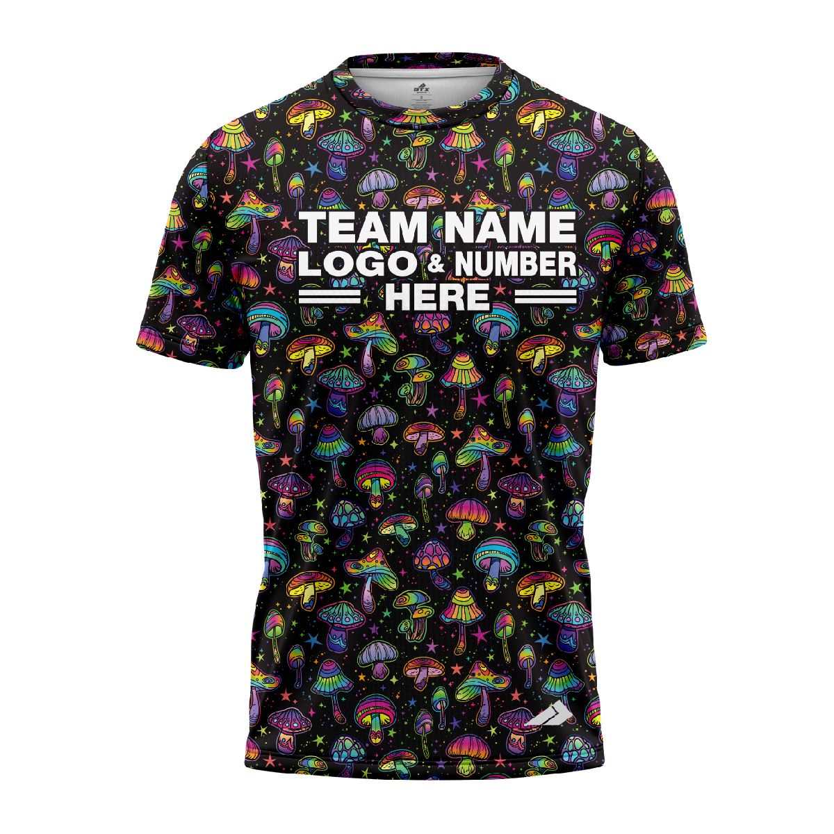 Custom Fully Sublimated Fungi Frenzy Tie Dye Black Multicolor Performance Jersey 4289