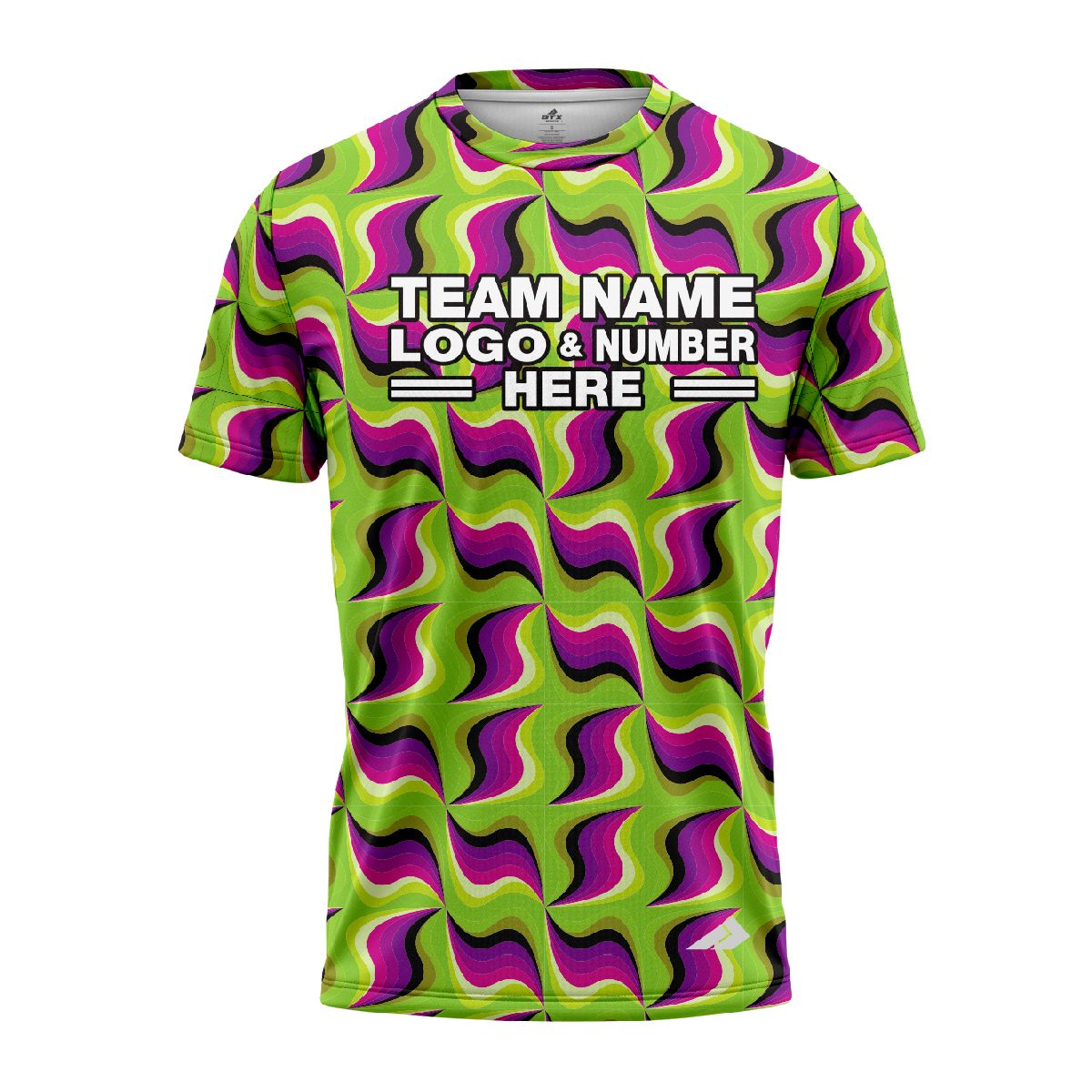 Custom Fully Sublimated Kaleidoscope Tie Dye Green Purple Performance Jersey 4310