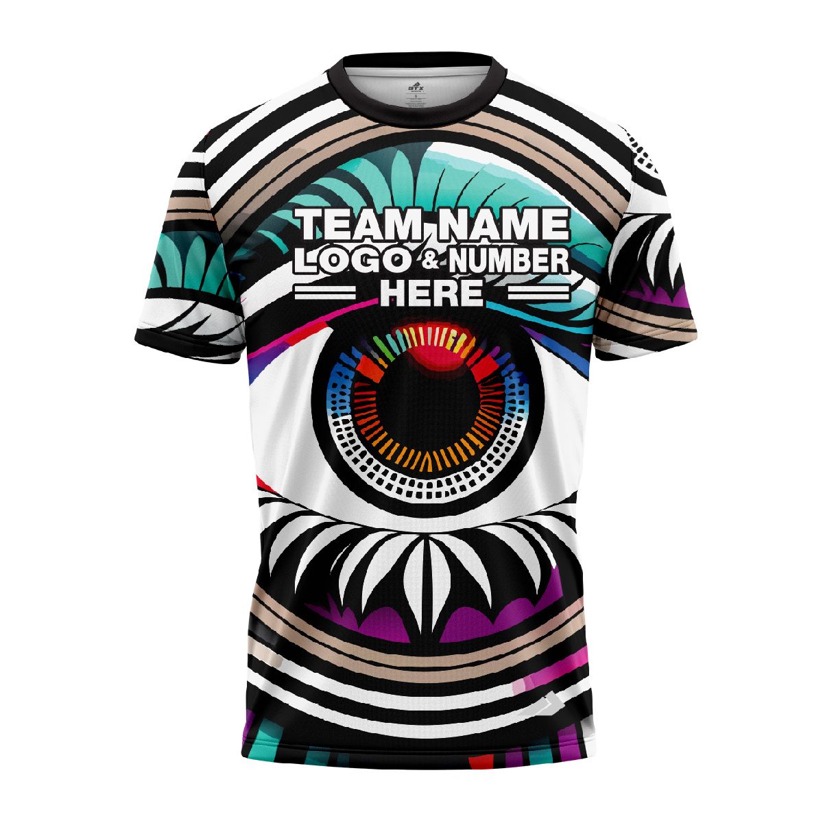 Custom Fully Sublimated Eye of the Storm Tie Dye Multicolor Performance Jersey 4317