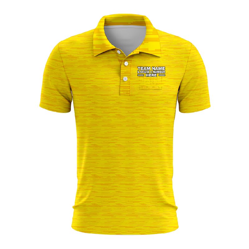 Custom Fully Sublimated  Camo Pattern Yellow Performance Polo Shirt 4429