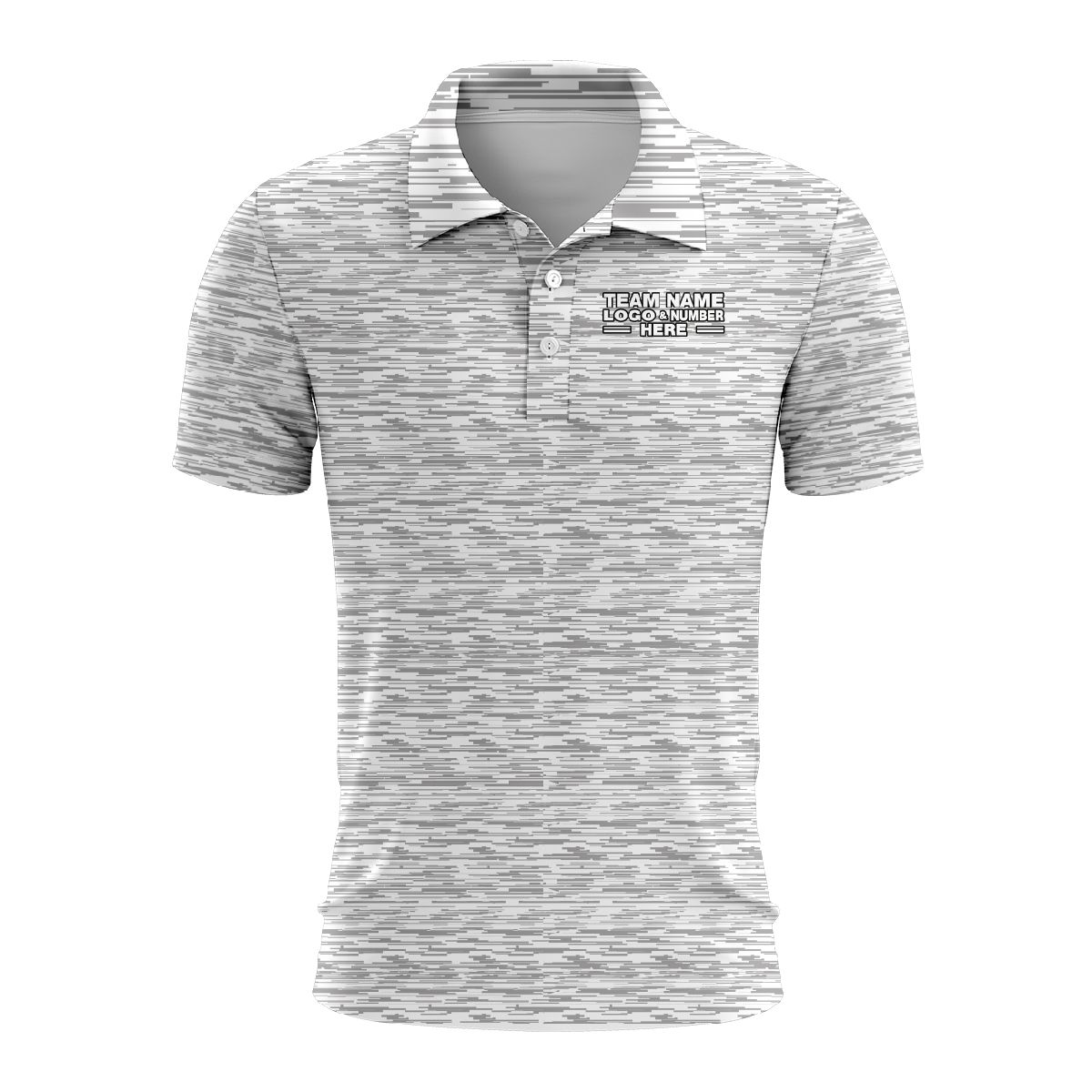 Custom Fully Sublimated Camo Pattern Gray White Performance Polo Shirt 4436