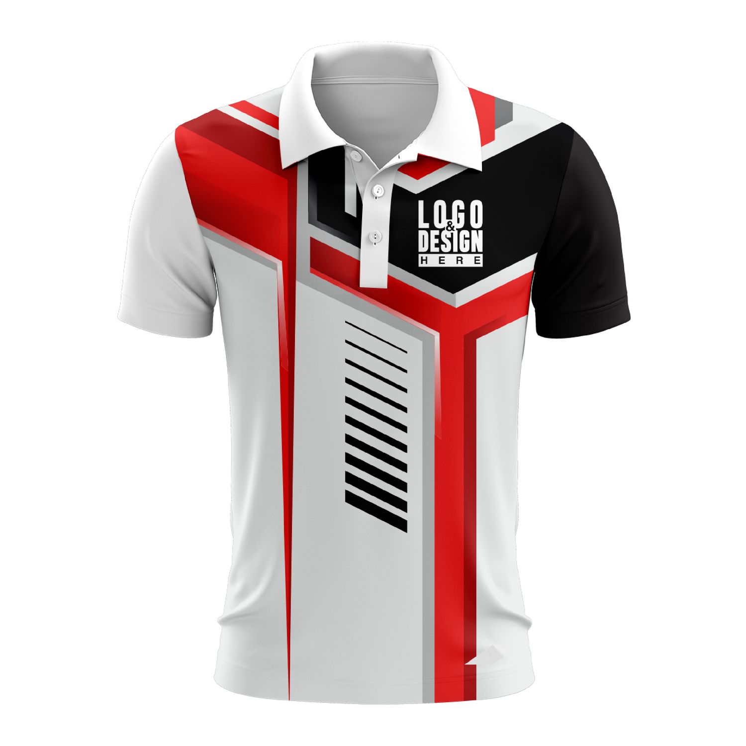 Custom Fully Sublimated Stylish Pool Ball Pattern Red White Black Performance Polo Shirt 4520