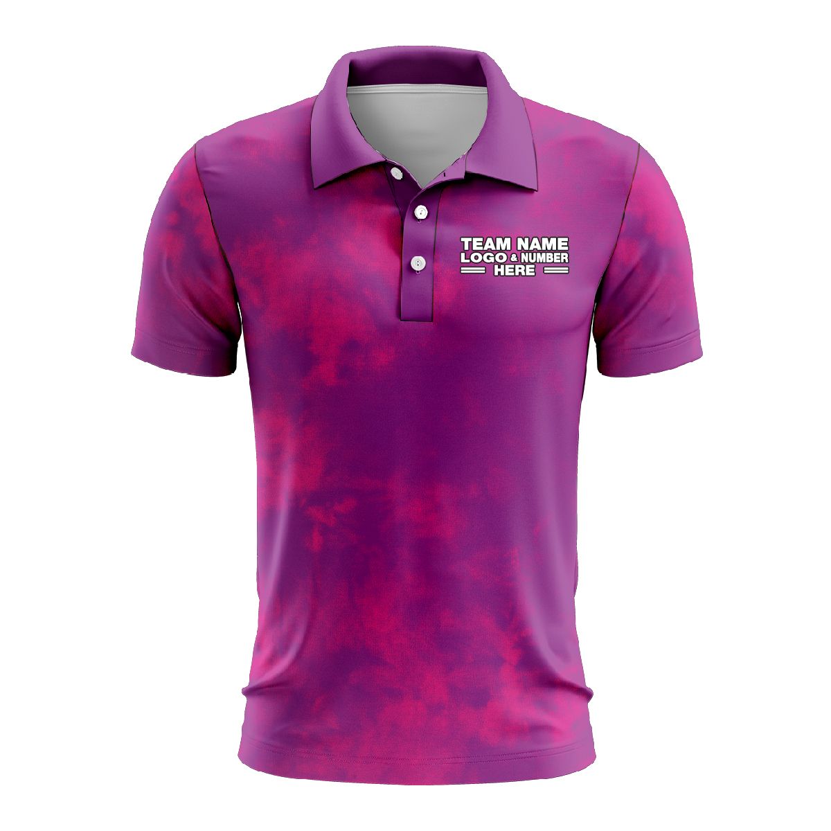 Custom Fully Sublimated Basic Tie Dye Pattern Violet Performance Polo Shirt 4562