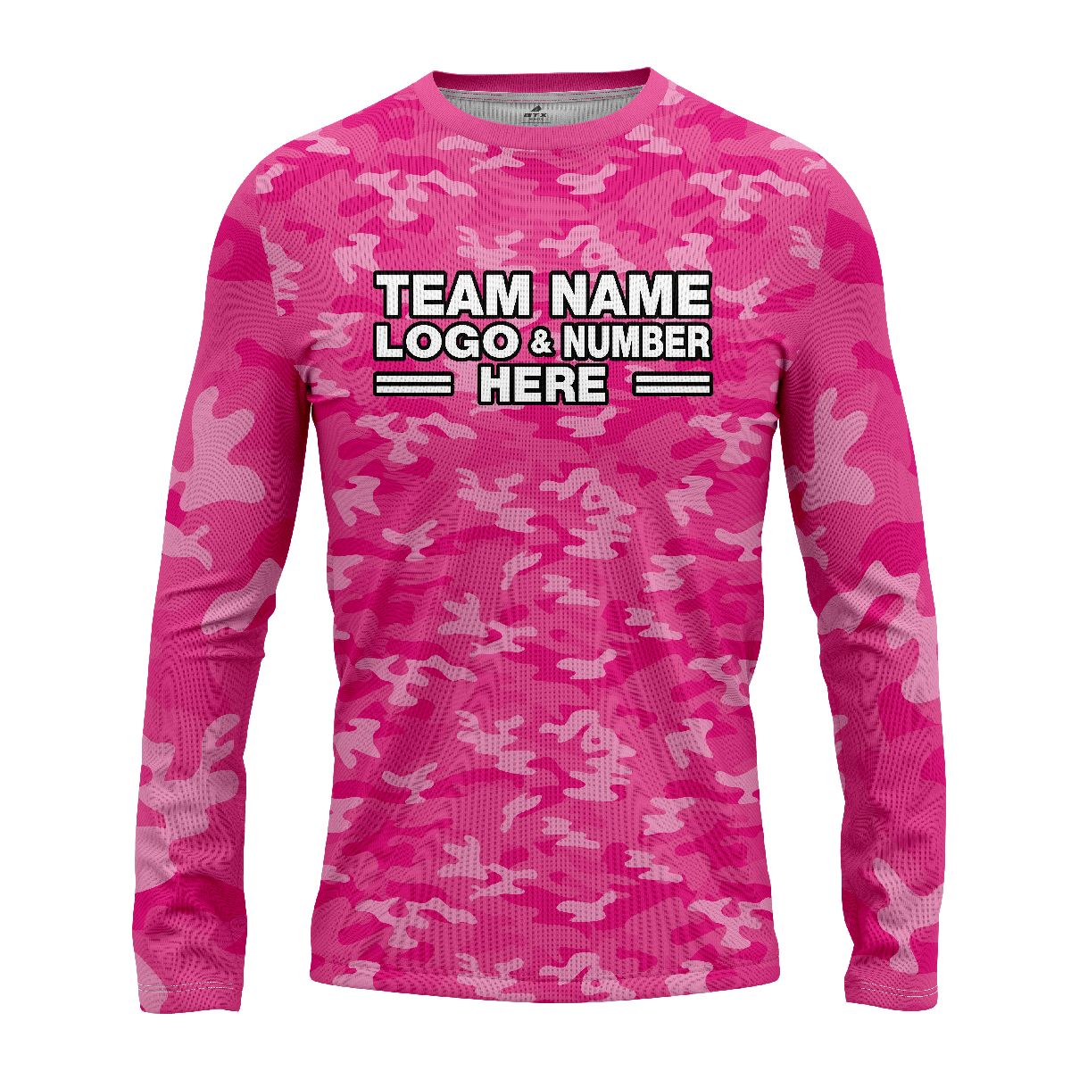Custom Fully Sublimated Stealth Camo Pattern Pink Performance Long Sleeves 4740