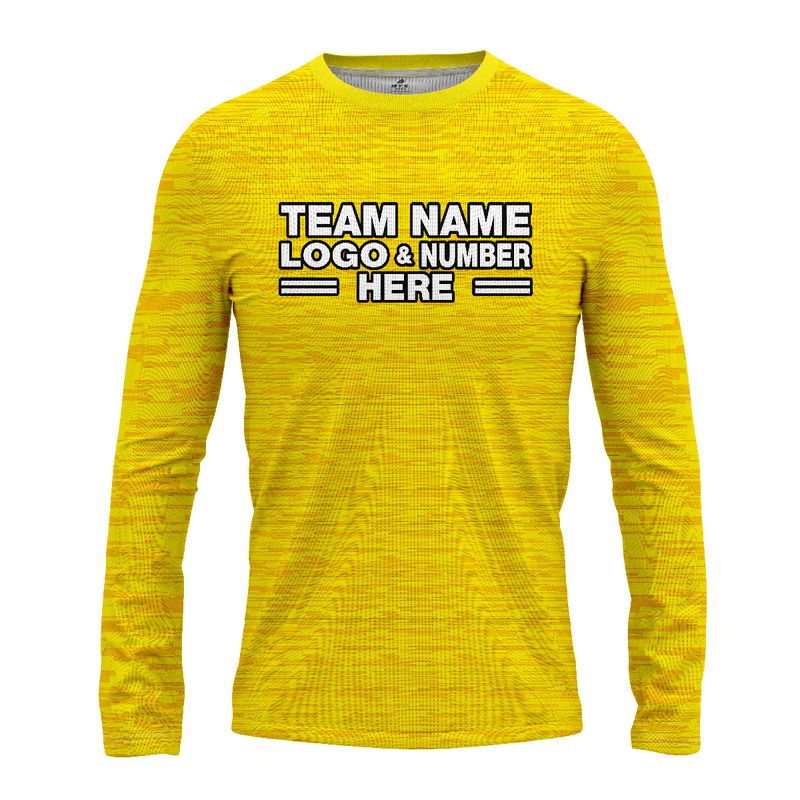 Custom Fully Sublimated  Camo Pattern Yellow Performance Long Sleeves 4752