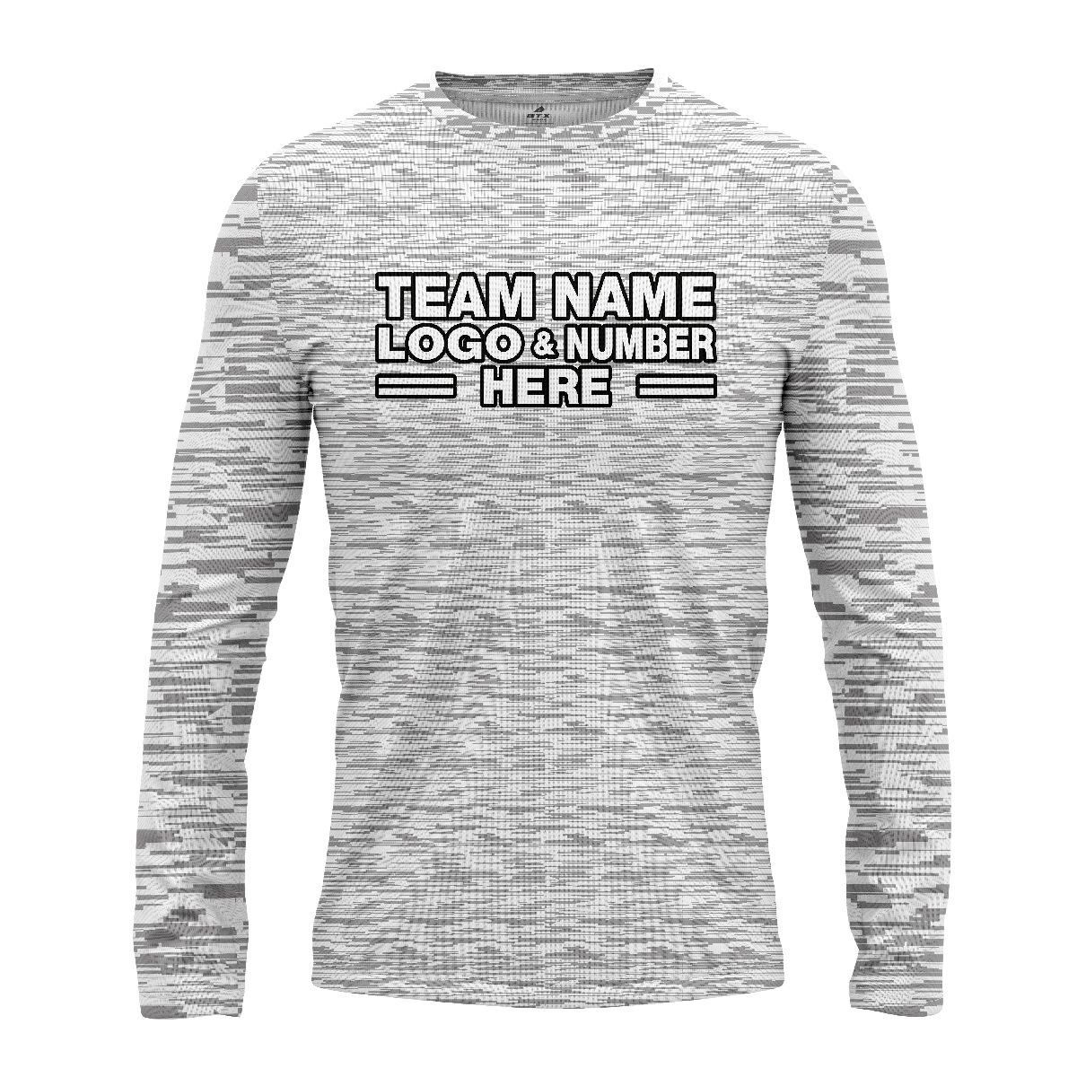 Custom Fully Sublimated Camo Pattern Gray White Performance Long Sleeves 4764