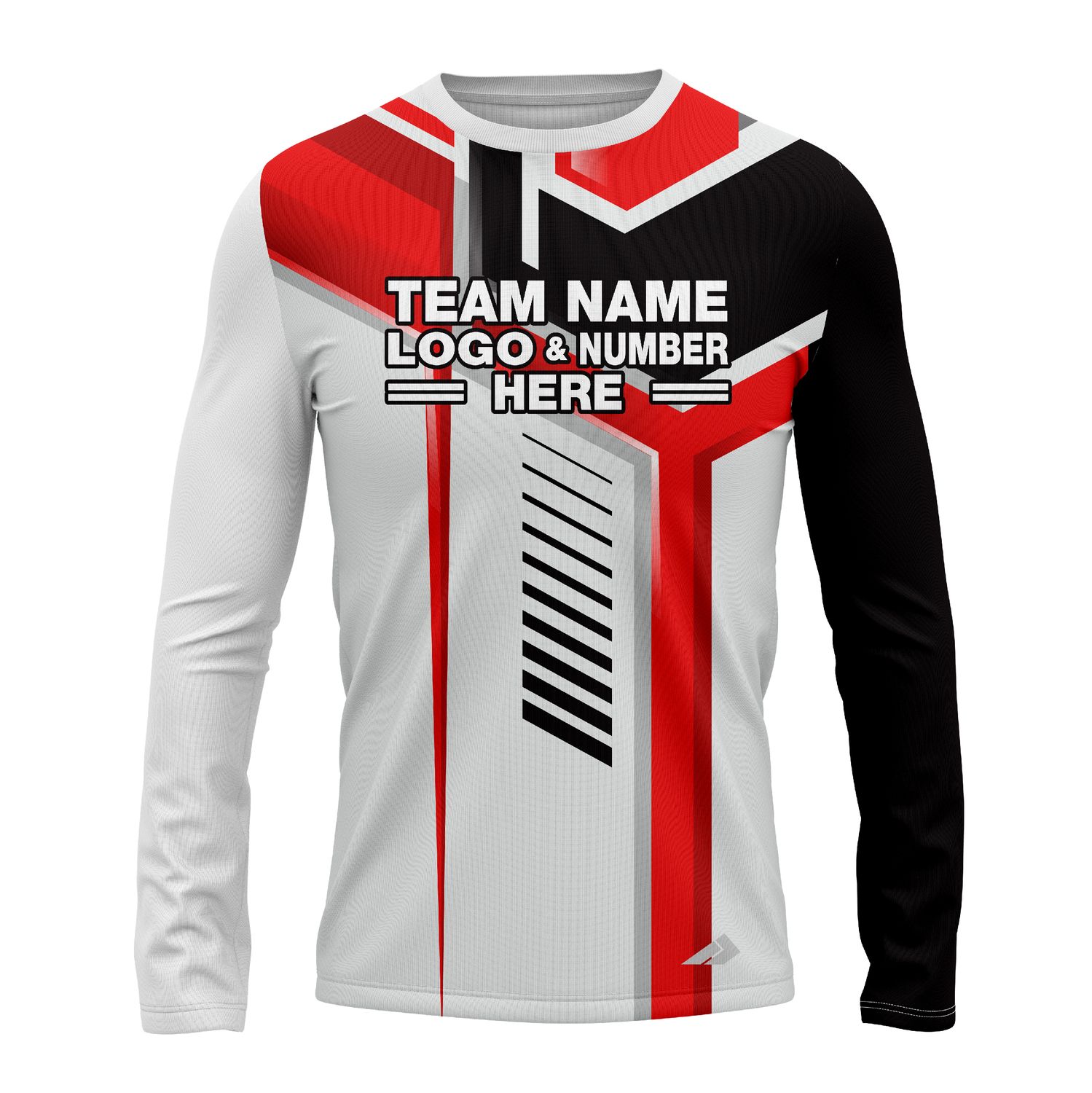 Custom Fully Sublimated Stylish Pool Ball Pattern Red White Black Performance Long Sleeves 4956