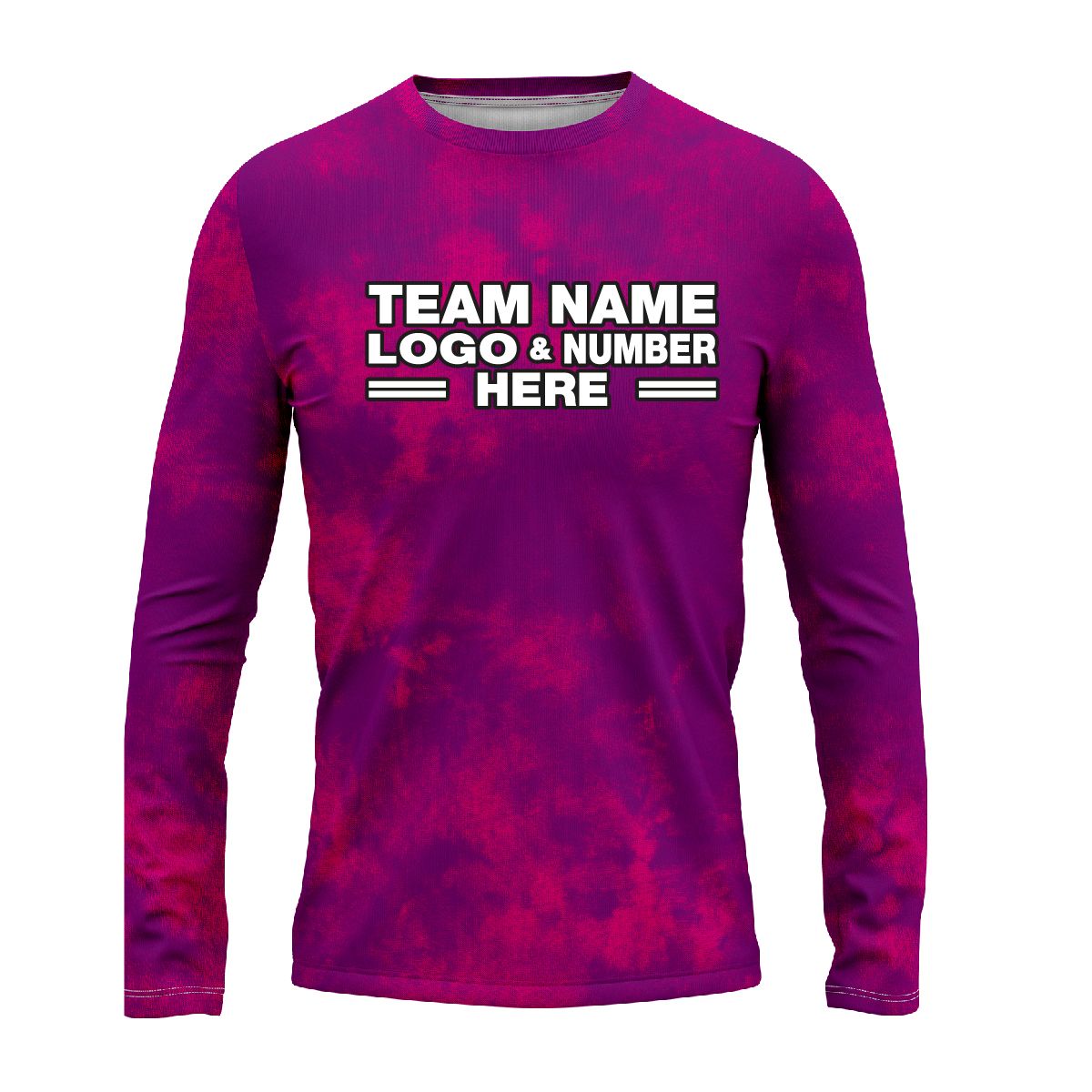 Custom Fully Sublimated Basic Tie Dye Pattern Violet Performance Long Sleeves 5040