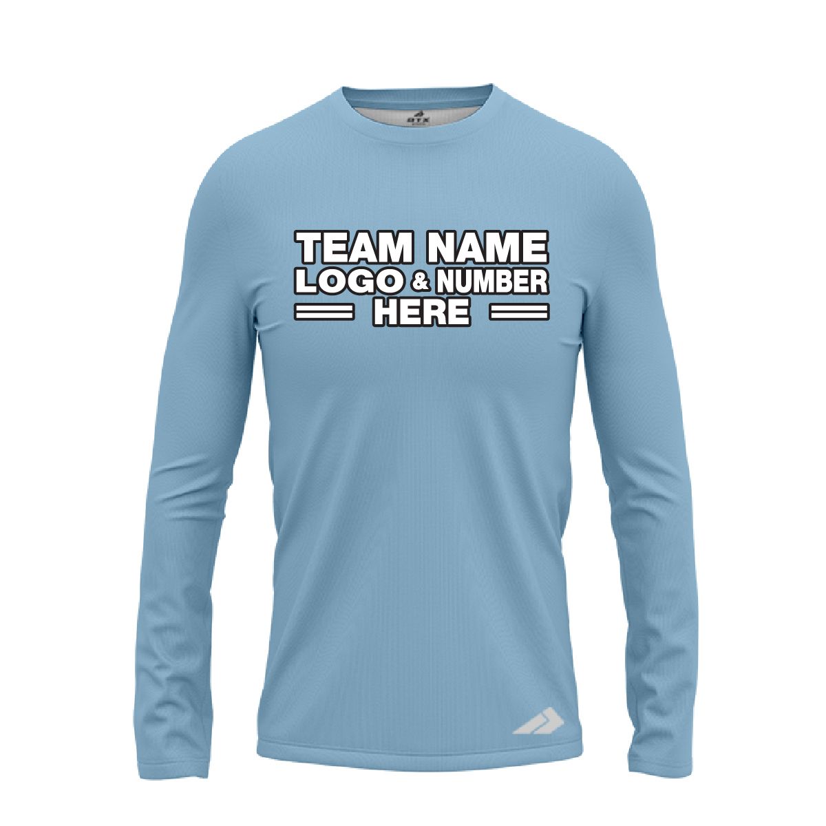 Custom Fully Sublimated Solid I13 Pattern Baby Blue Performance Long Sleeves 5100