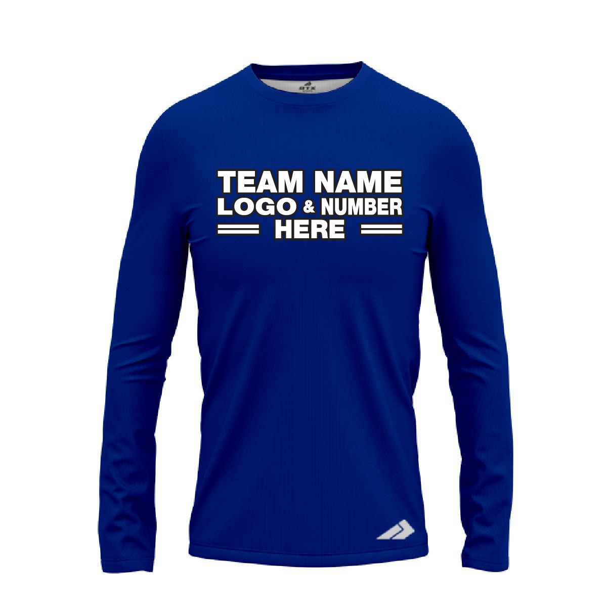 Custom Fully Sublimated Solid I1 Pattern Blue Performance Long Sleeves 5124