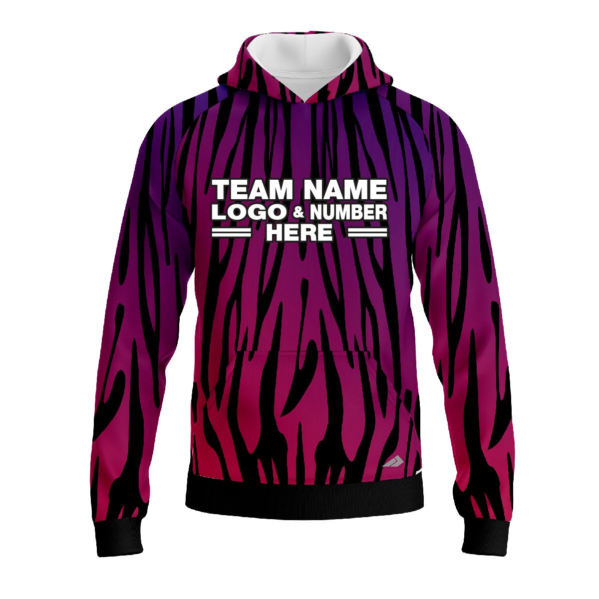 Custom Fully Sublimated Vibrant Zebra Animal Print  Pink Performance Sports Pullover Hoodie 5164