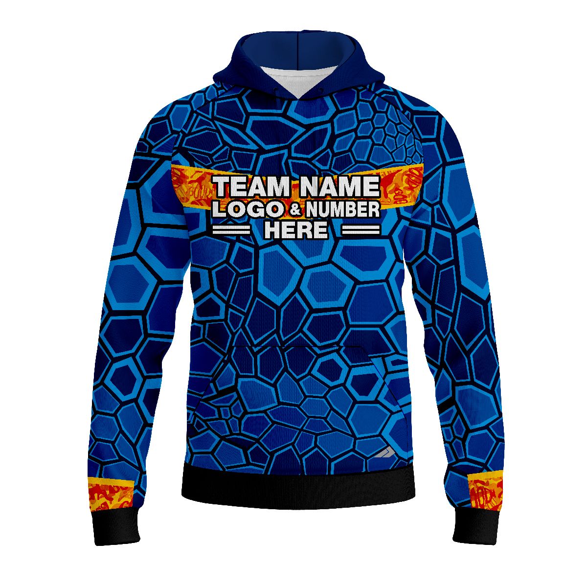 Custom Fully Sublimated Scales Fishing Pattern Blue Performance Sports Pullover Hoodie 5202