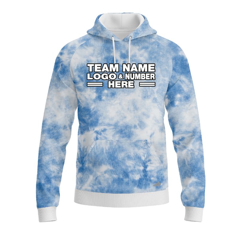 Custom Fully Sublimated Basic Tie Dye Pattern SkyBlue Performance Sports Pullover Hoodie 5208