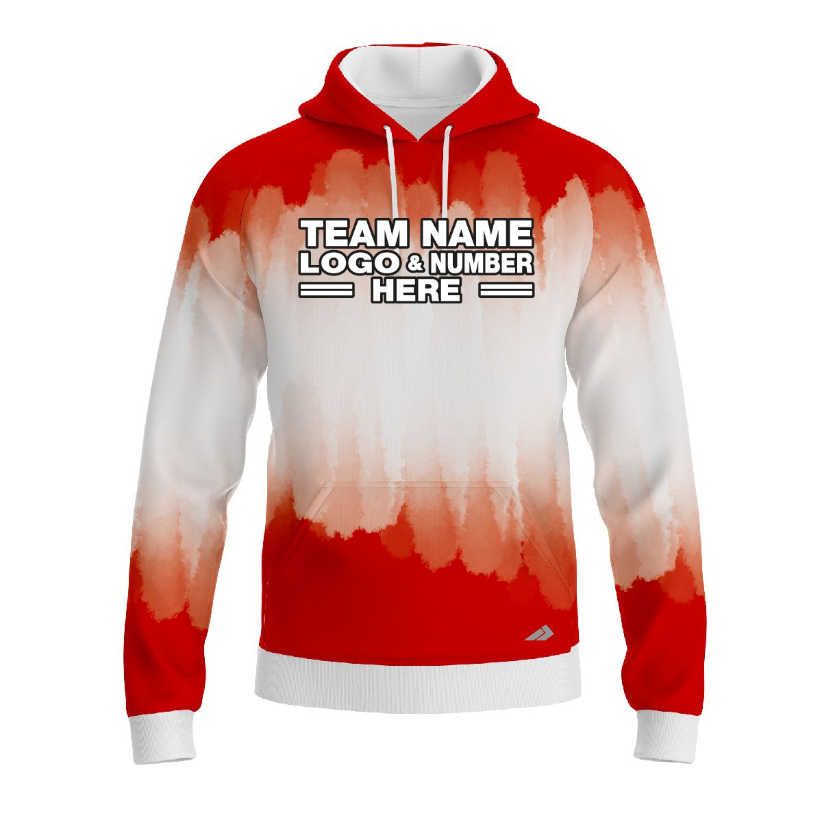 Custom Fully Sublimated Brushed Tie Dye Pattern Red White Performance Sports Pullover Hoodie 5216