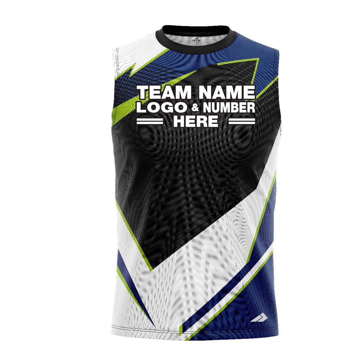Custom Fully Sublimated Abstract Pattern Blue Performance Sleeveless 5228