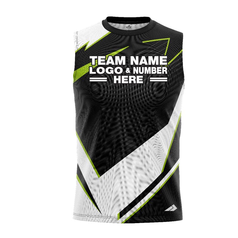 Custom Fully Sublimated Abstract Pattern Black Performance Sleeveless 5232