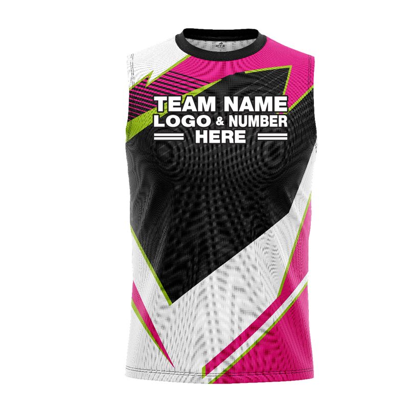 Custom Fully Sublimated Abstract Pattern Pink Performance Sleeveless 5236