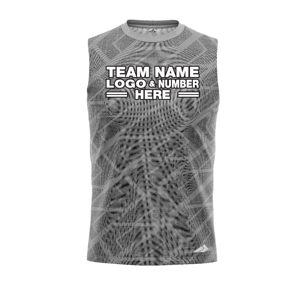 Custom Fully Sublimated BTX Logo Pattern Gray Performance Sleeveless 5244