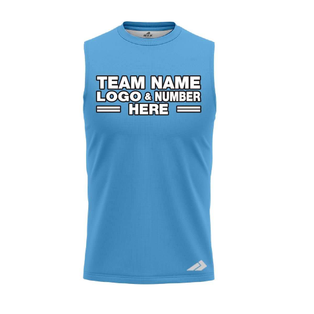 Custom Fully Sublimated Solid I13 Pattern Baby Blue Performance Sleeveless 5248