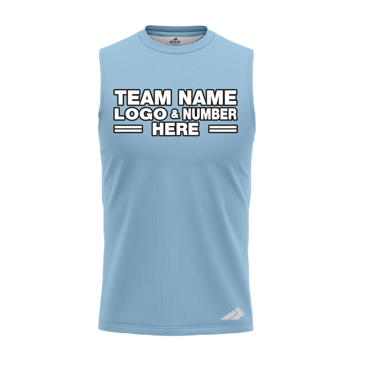 Custom Fully Sublimated Solid I6 Pattern Sky Blue Cloud Performance Sleeveless 5252