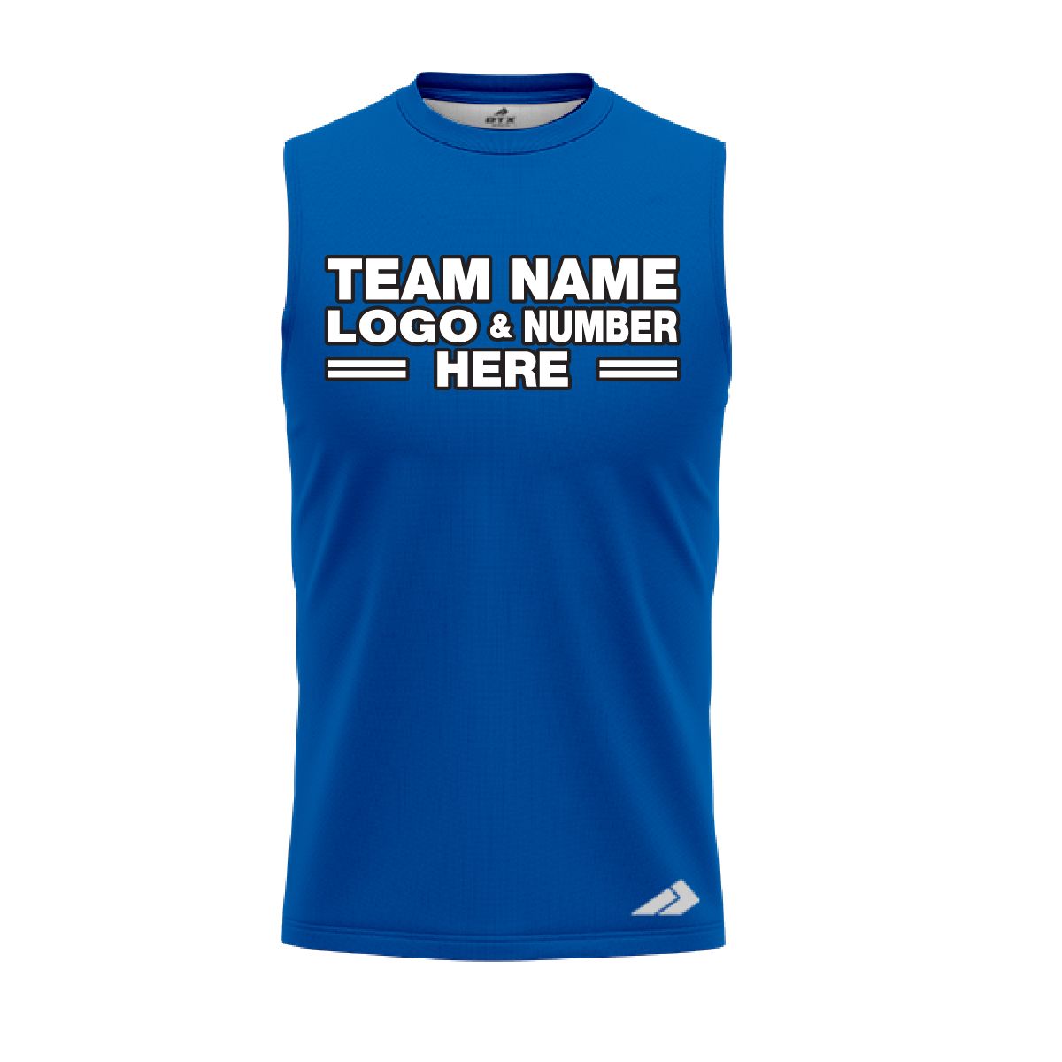 Custom Fully Sublimated Solid NN Pattern Royal Blue Performance Sleeveless 5256