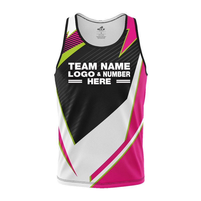 Custom Fully Sublimated Abstract Pattern Pink Performance Tank Top 5276