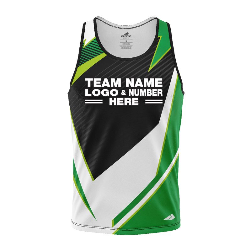 Custom Fully Sublimated Abstract Pattern Green Performance Tank Top 5280