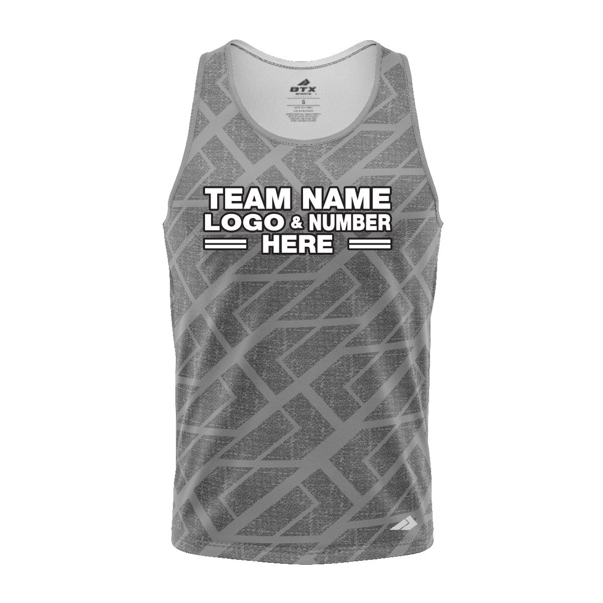 Custom Fully Sublimated BTX Logo Pattern Gray Performance Tank Top 5284