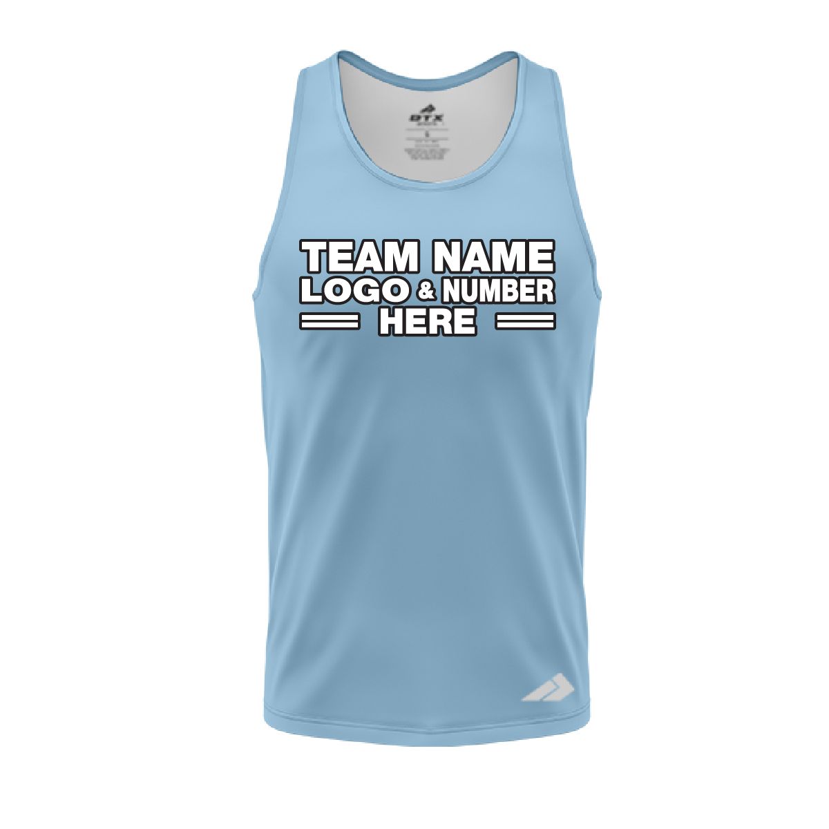 Custom Fully Sublimated Solid I6 Pattern Sky Blue Cloud Performance Tank Top 5292