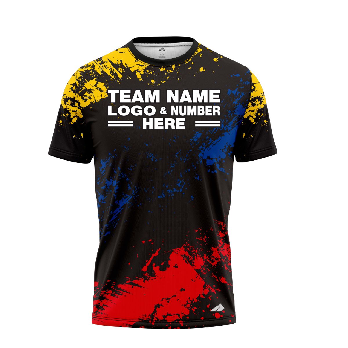 Custom Fully Sublimated Brushes Pattern Black Yellow Red Performance Baseball Softball Jersey 5349
