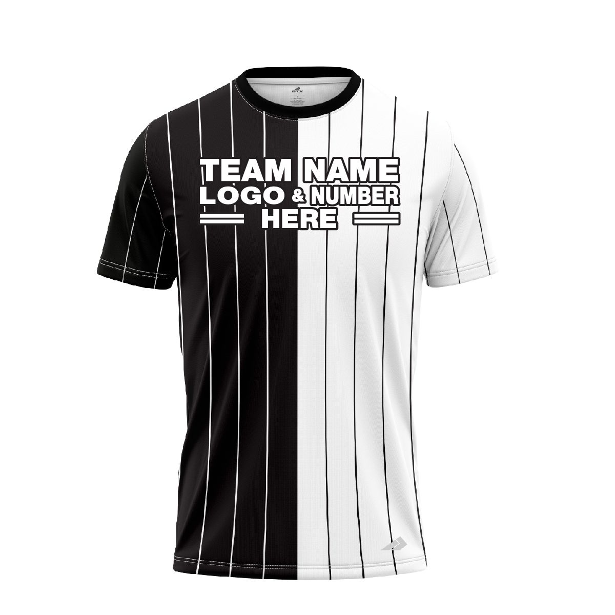 Custom Fully Sublimated Vertical Stripes Four Pattern Black White Performance Baseball Softball Jersey 5355