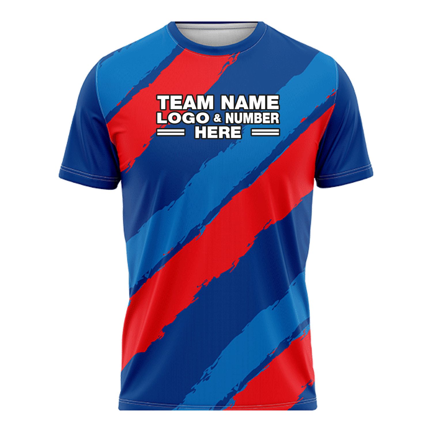 Custom Fully Sublimated Ripped Two Pattern Red Blue Performance Soccer Uniform Jersey 5408