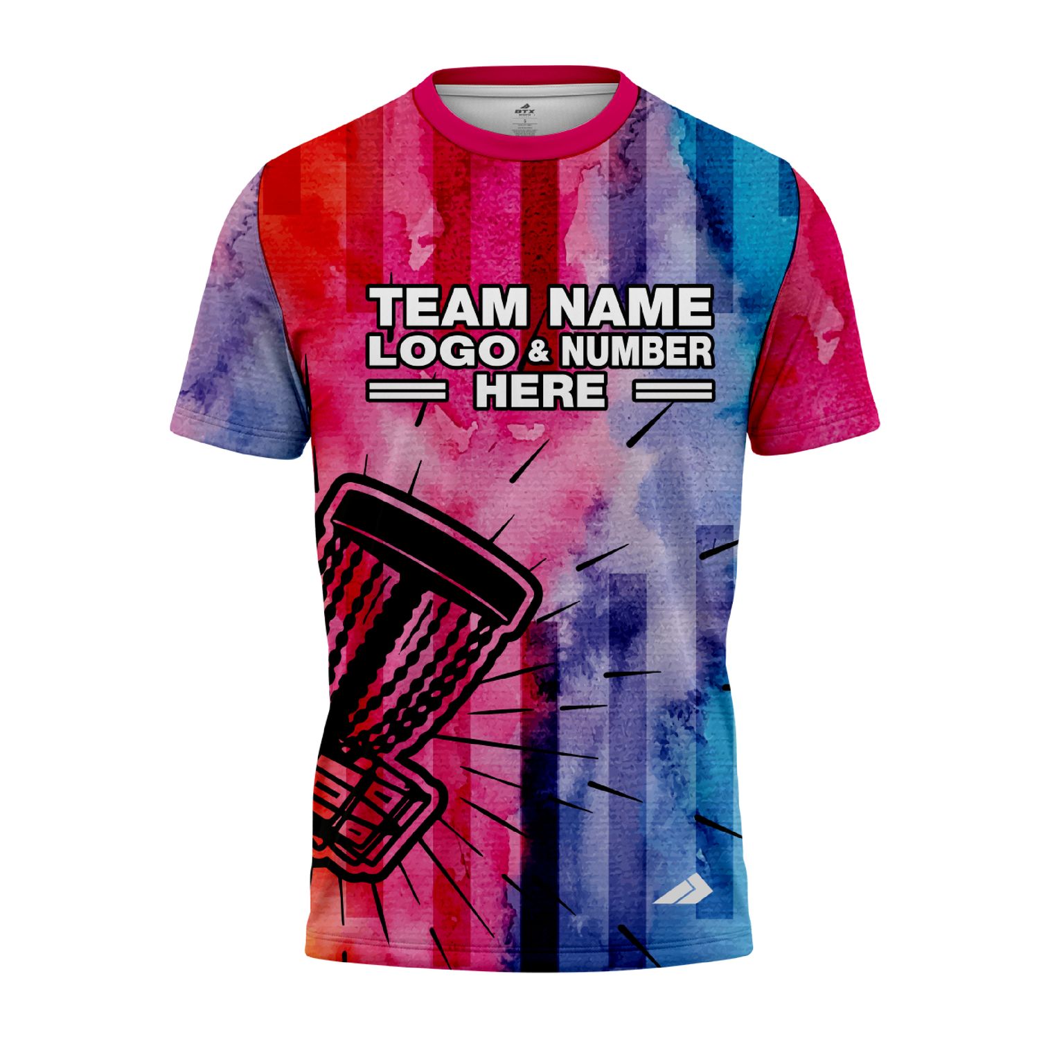 Custom Fully Sublimated Stripes Disc Golf Pattern Tie Dye Performance Jersey 5440